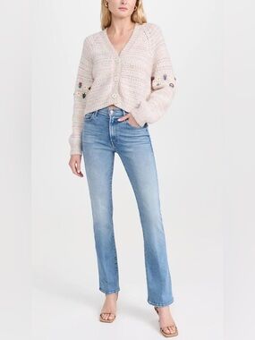 MOTHER The Outsider Sneak Jeans Full Moon Wash Mid Rise Bootcut Size 26 New NWOT
